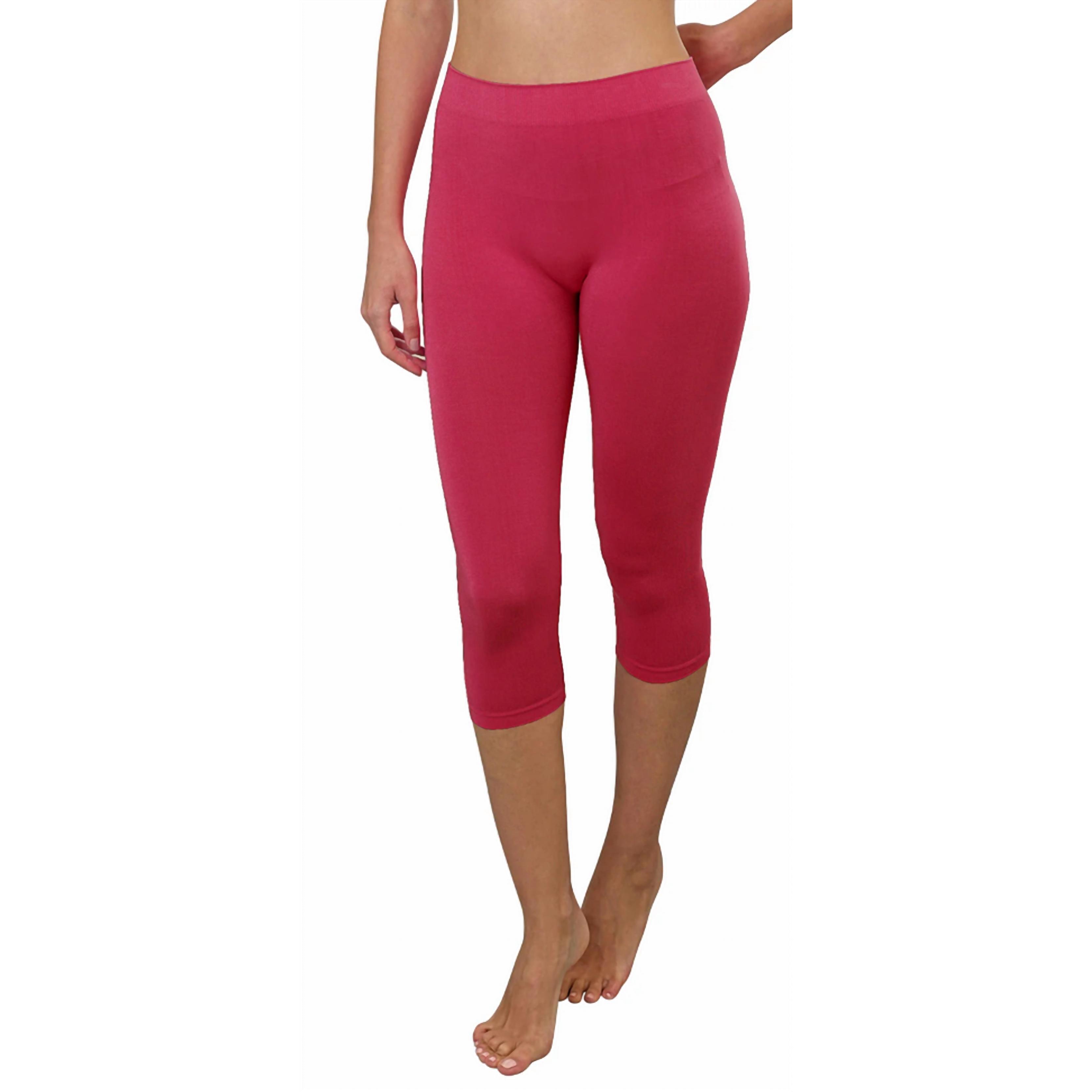 New Orange Fashion Village Women's Luxury Legging Bamboo Fabric Capri In Hot Pin